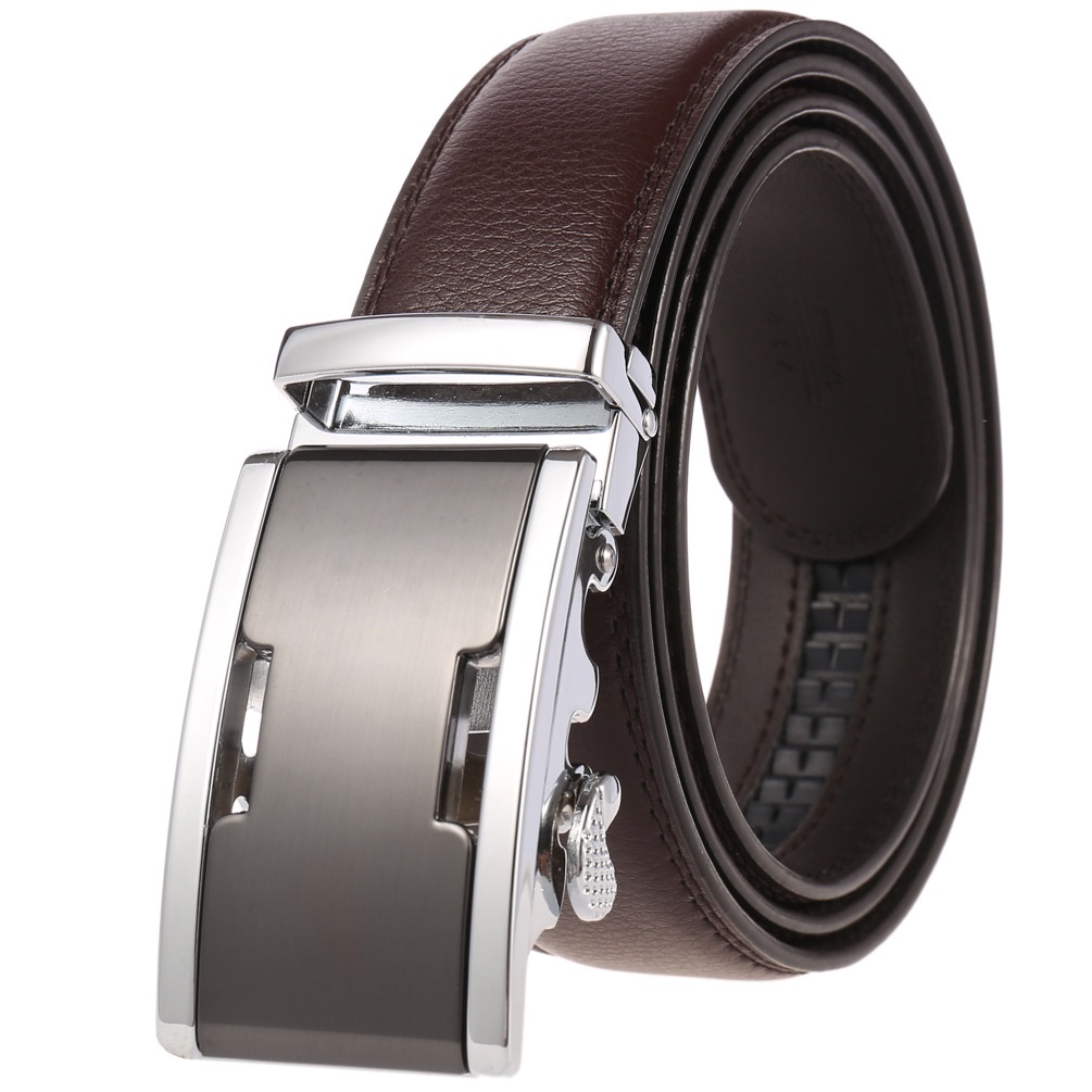 Men's Leather Belt With Automatic Buckle