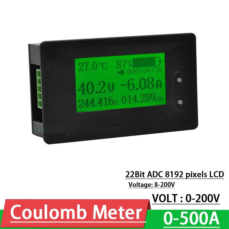 №Dc 200v 500a Lithium Battery Monitor Tester Capacity Power Meter Li ...