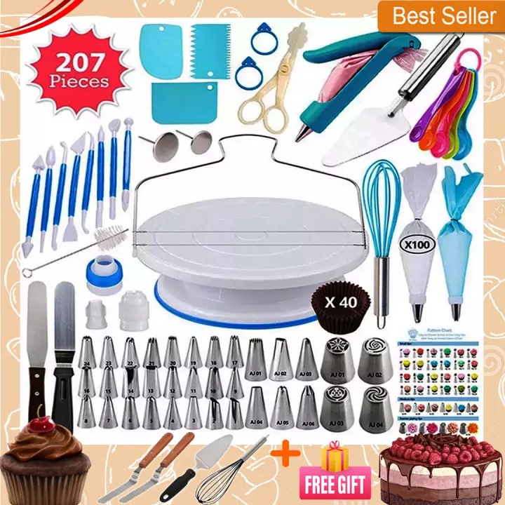 207 pcs , Cake Decorating tools , Baking Set , Bake Tools, cake stand , bake set , bakery