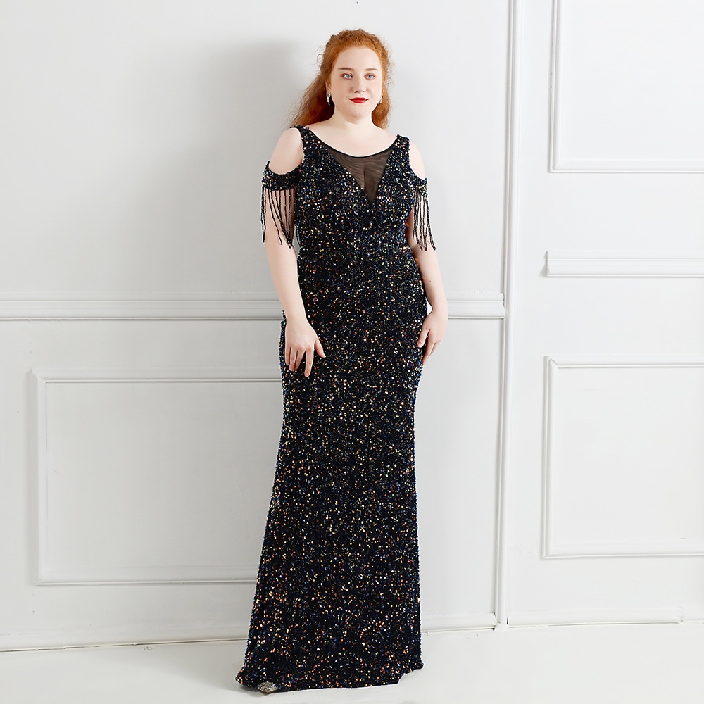 Super Plus Size Prom Dress Evening Dresses 2022 Mermaid Party Gowns  Glittery Sequins Long Formal Gowns for Banquet | Shopee Philippines