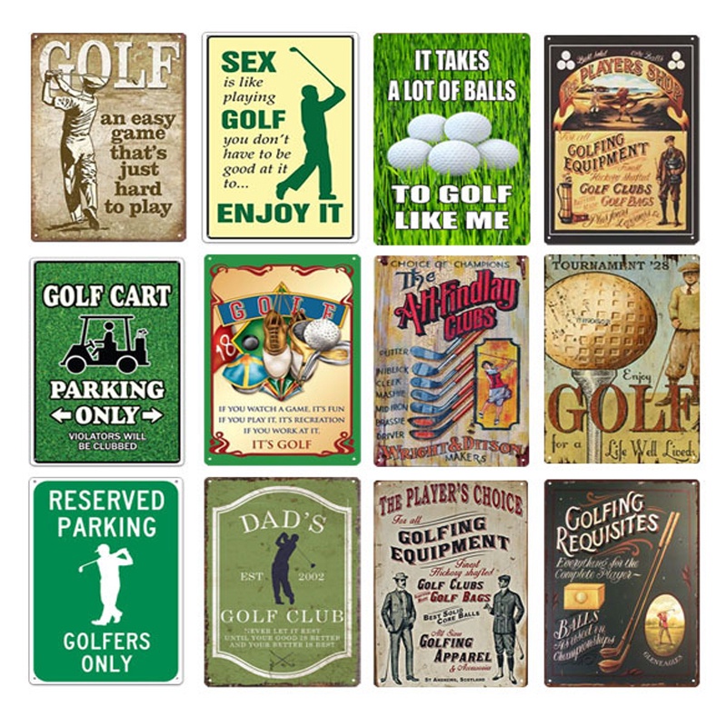 Golf Sports Tin Sign Metal Decorative Poster Vintage Shabby Wall Signs