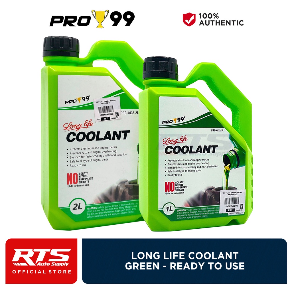 Pro99 Long Life Coolant Green Ready to Use 1 Liter (1L) 2 Liters (2L ...