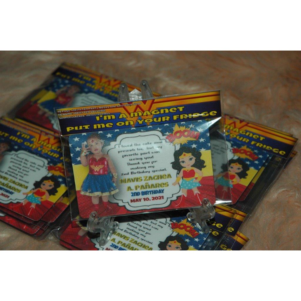 WONDER WOMAN Theme Ref Magnet Souvenir | Party Needs and Souvenir |  Birthday | Christening | Shopee Philippines