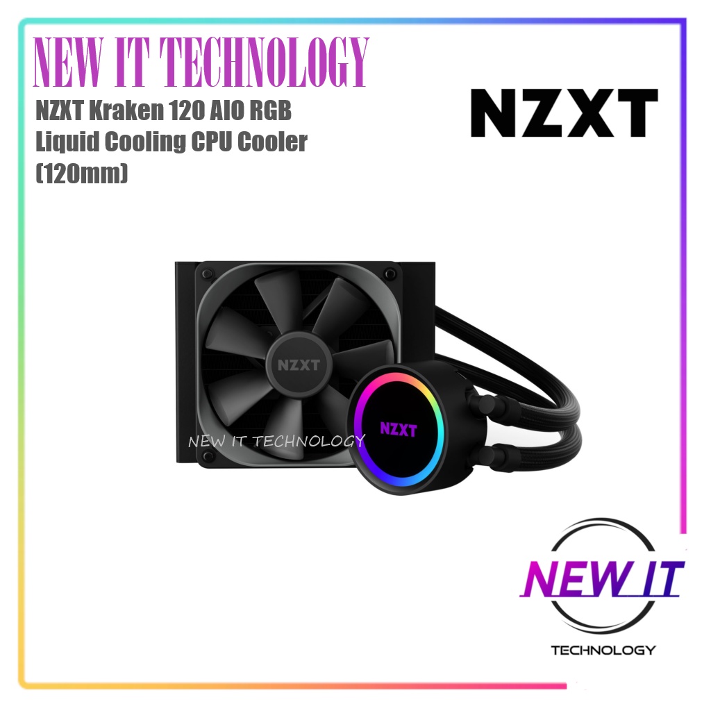 NZXT Kraken 120 AIO RGB Liquid Cooling CPU Cooler With Infinity Mirror ...