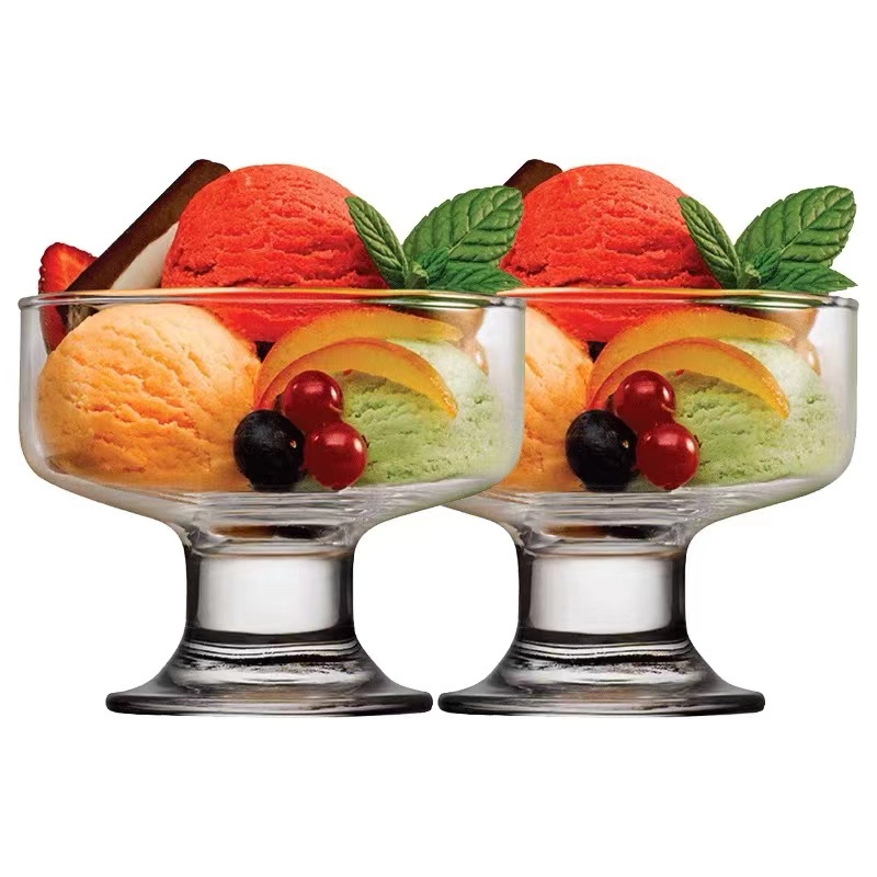 6 pcs high clarity glass ice cream cups 190ml high quality glass cups