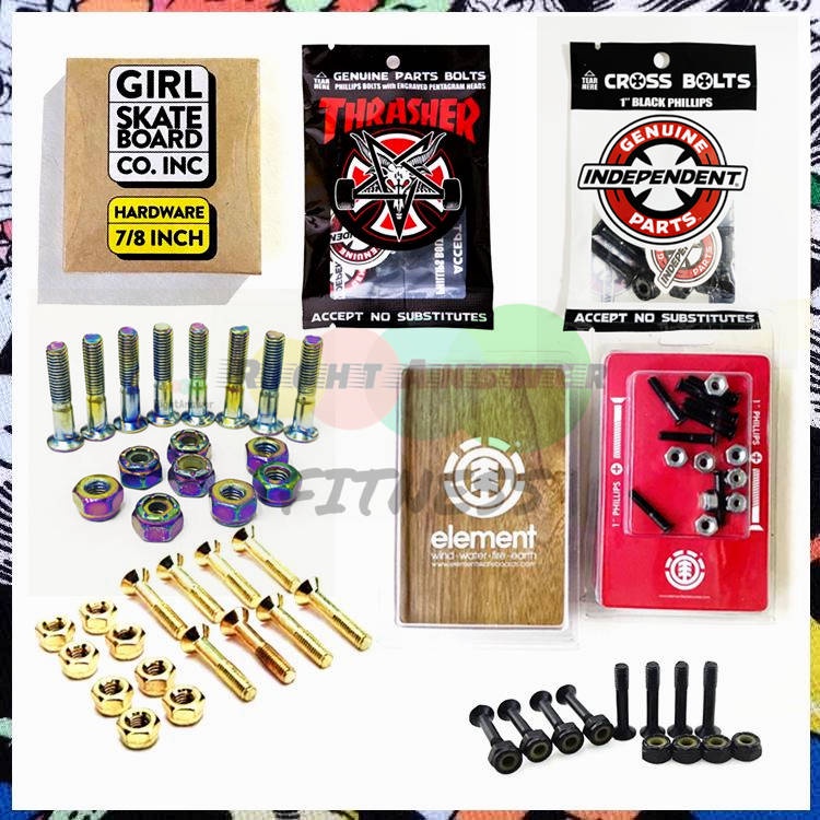 Skateboard Hardwares 1'' 7/8'' Skate Accessories Durable Screws 8 Bolts
