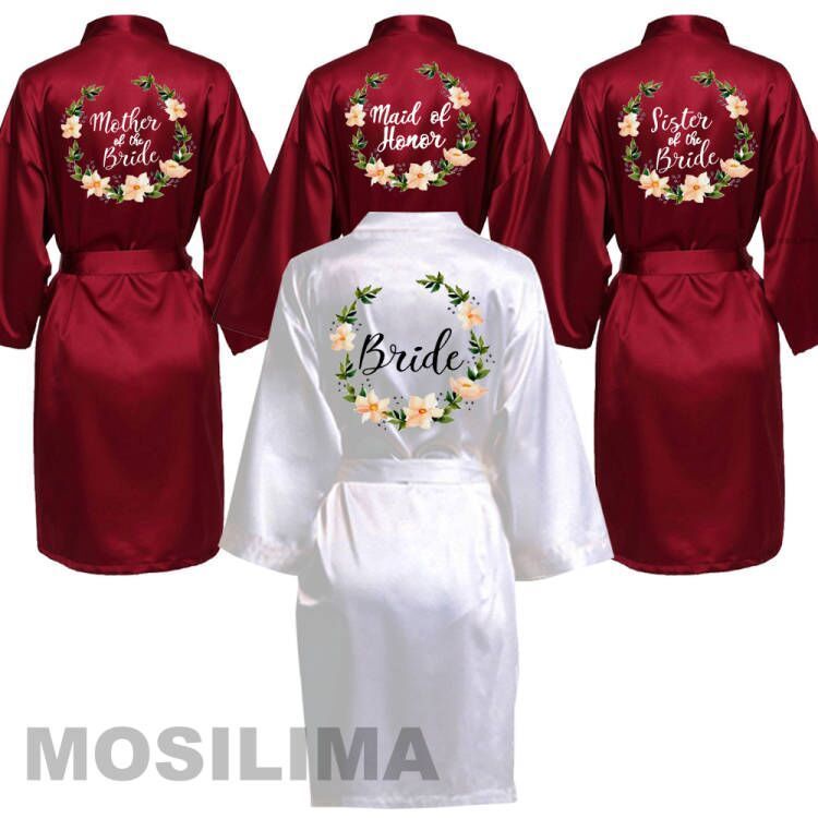 Satin Silk Bride Robe Wedding Robe Bridesmaid Bride Dressing Gown Bridesmaid Robes Spp03 9771