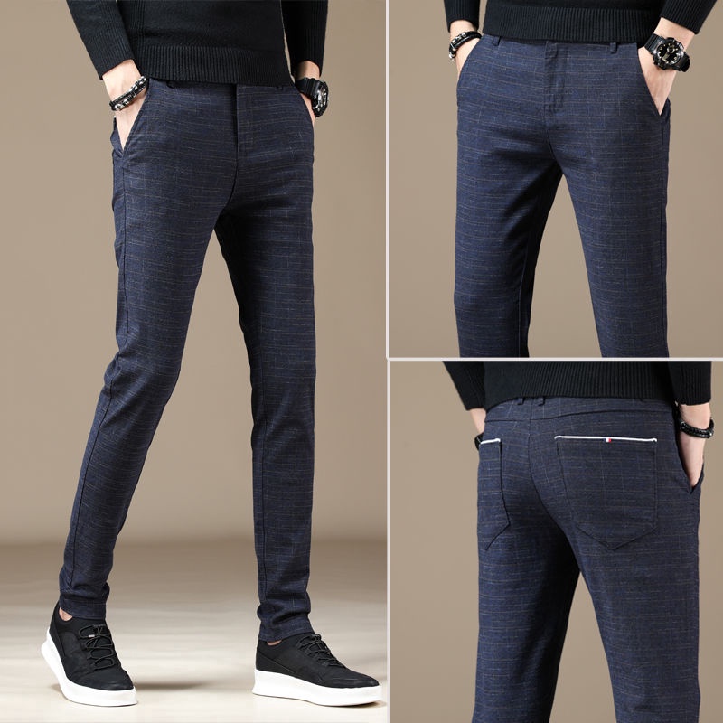 Celana Panjang Casual Pria Model Straight Stretch Skinny Versi Korea ...