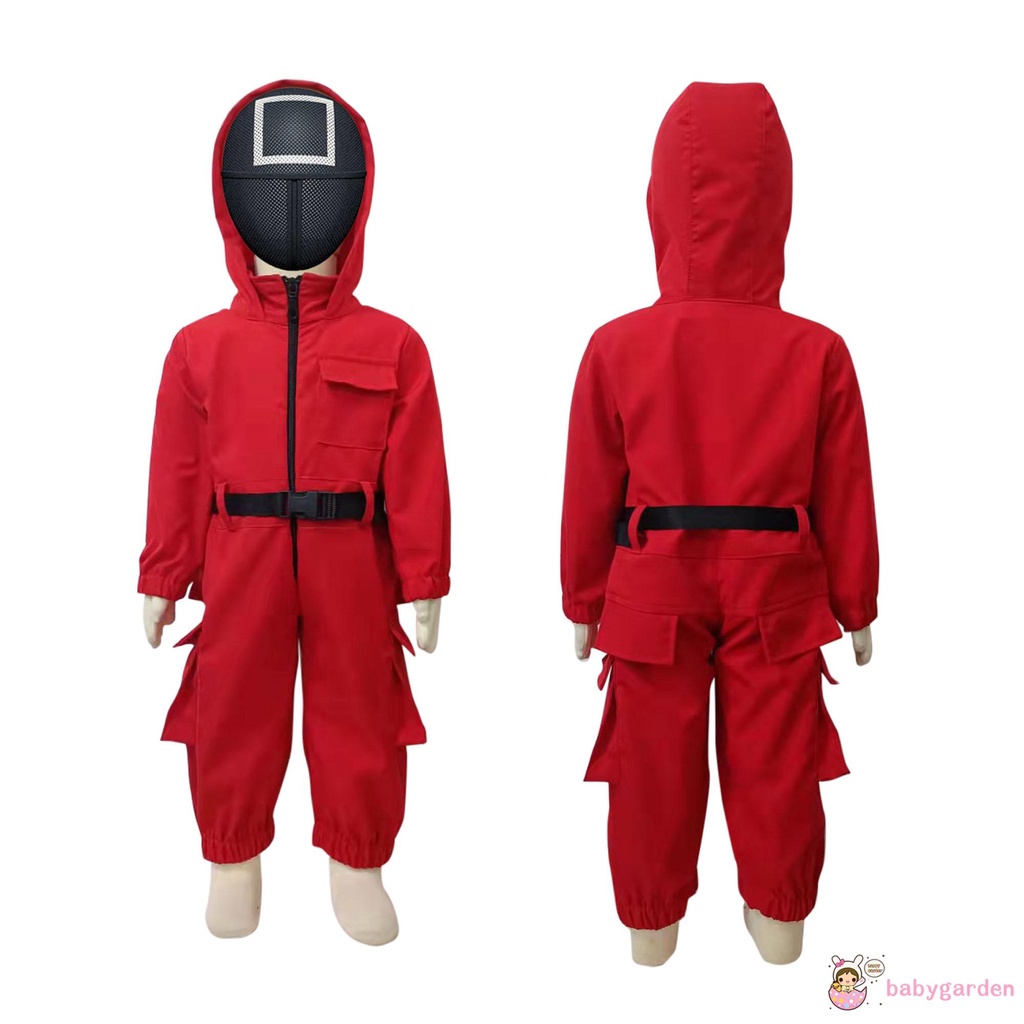 (Babygarden)Fashion Kids Squid Game Costume Jumpsuits For 28Y Solid