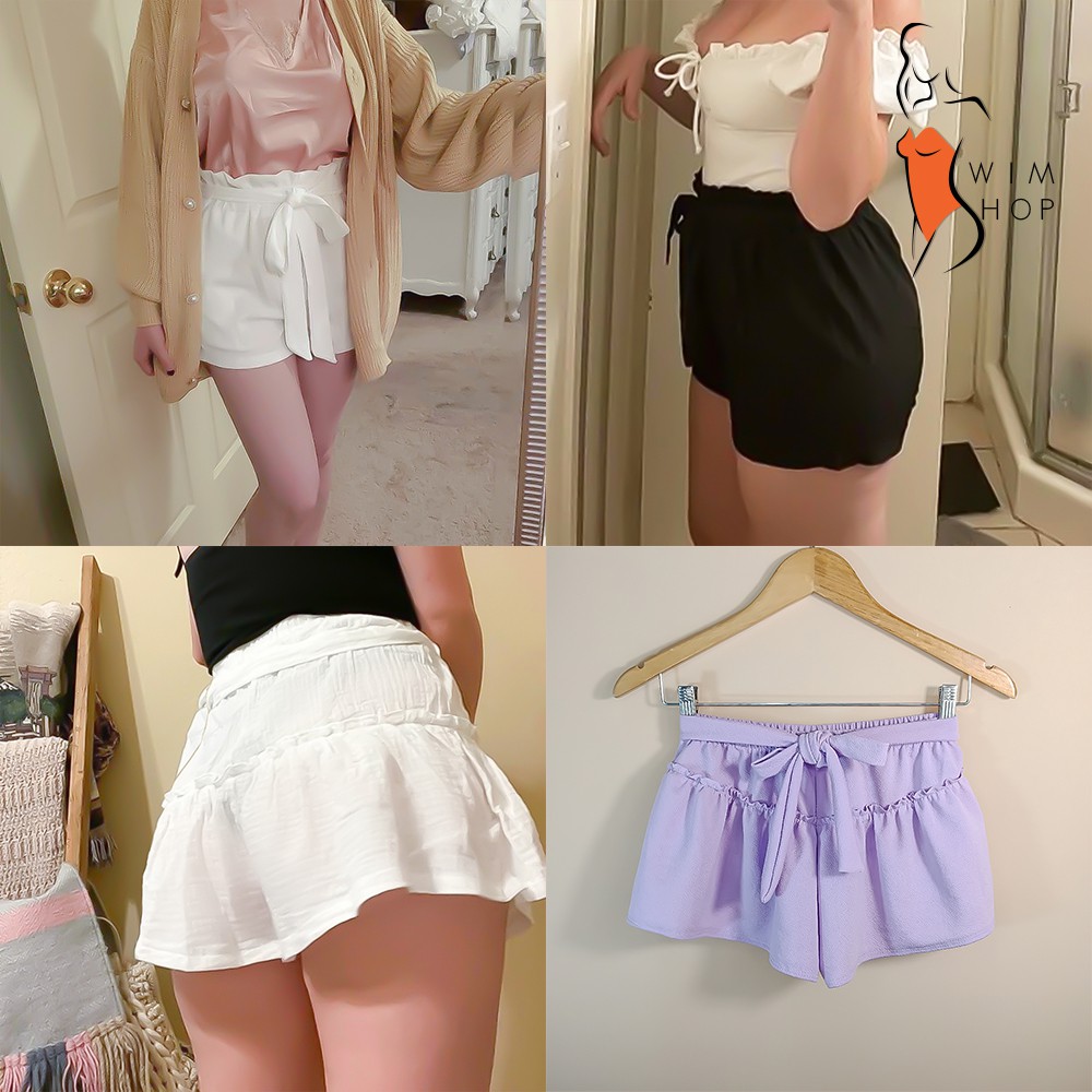 SS Clara Belt Short with Ruffle Sexy Booty Shorts