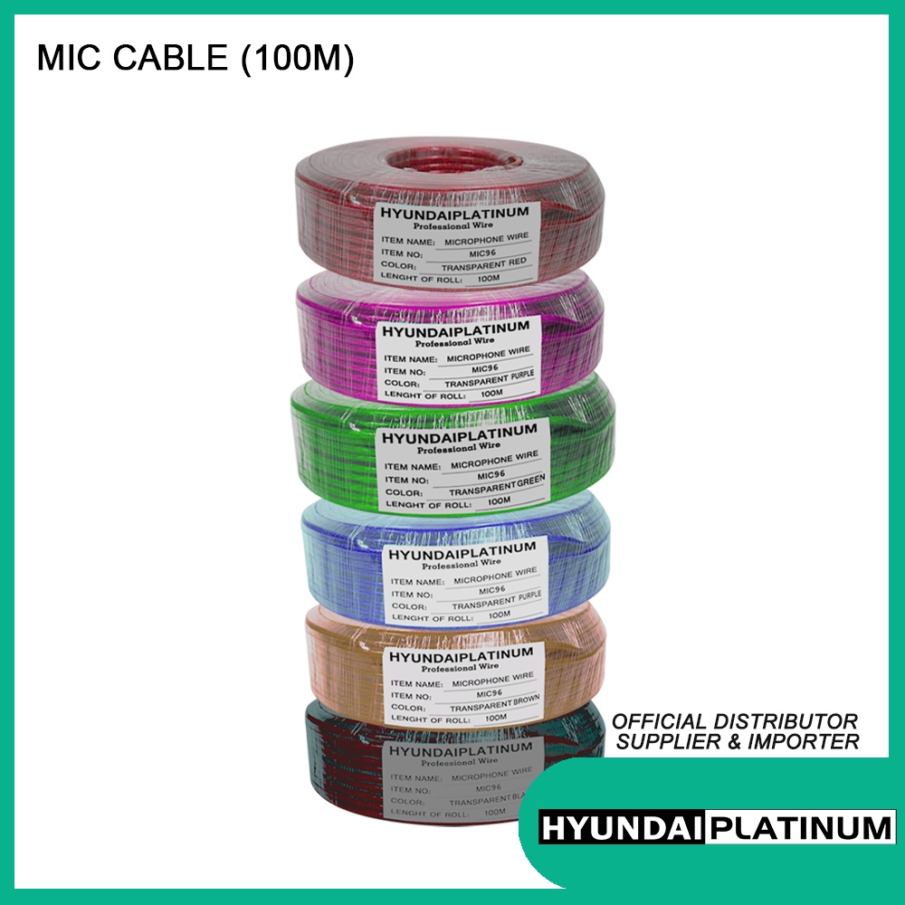 HYUNDAI PLATINUM HYUNDAI PLATINUM MIC CABLE WIRE 100M ROLL ASSORTED ...