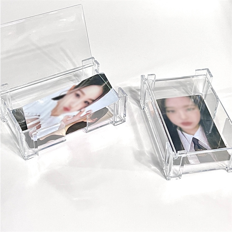 3 Inch Mini Photo Storage Box Simple Transparent Acrylic Flap