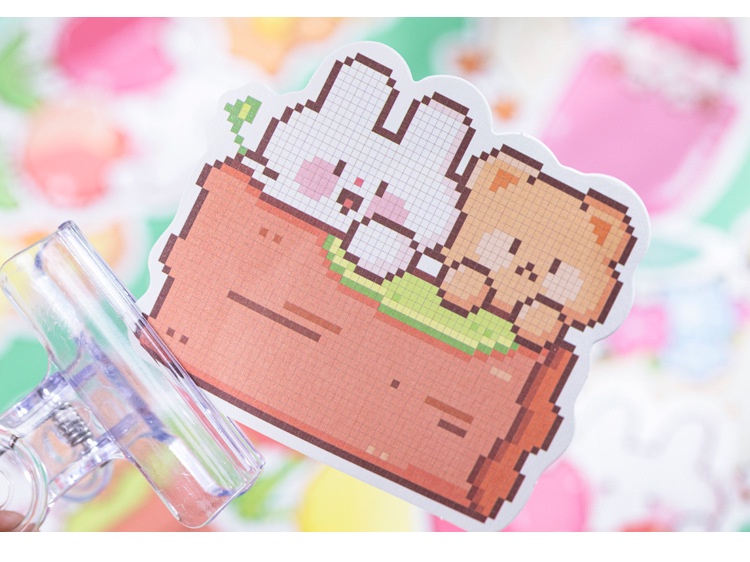 30Sheets Xiaoqi Daily Press Series Pixel Notes Cartoon Cute Handbook ...