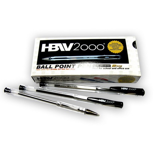 HBW Ballpen 2000 Black 12 Pcs per Box Set of 1 Box Genuine and