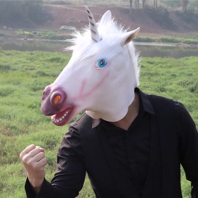 Unicorn hood mask horsehead full face animal hood Tik Tok with funny ...