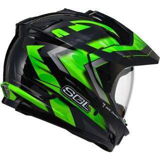 SOL Dual Sport Motard SS-1 Ultimate Helmet (Black/Green) | Shopee ...
