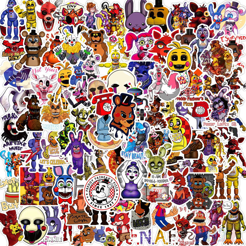FNAF pixel art collage - Five Nights At Freddys - Sticker