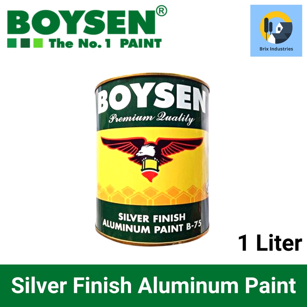 Boysen Silver Finish Aluminum Paint 1 Liter B-75 Metal Surfaces Brix ...