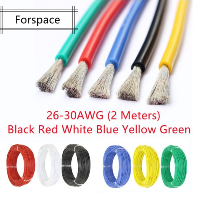 Soft Silicone Multicore Wire Cable Black Red White Blue Yellow Green ...