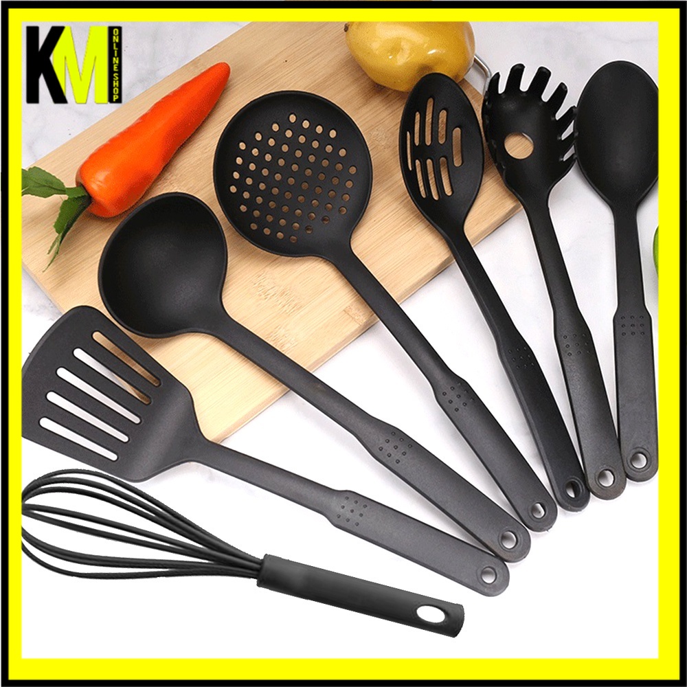 KM NonStick Food Grade Plastic Silicone Cooking Utensils Dishwasher