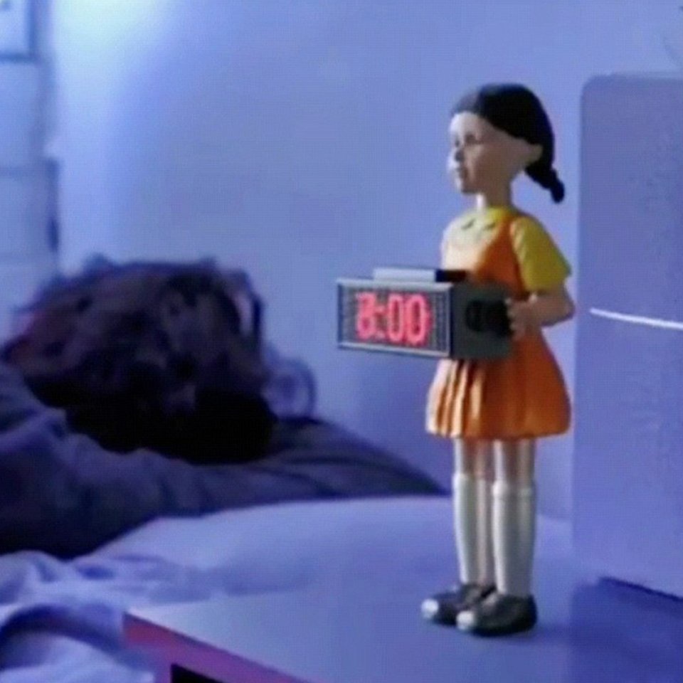 DEICY.YL/Alarm Clock Cartoon Horror Sound Bedroom Electronic 123 Wooden