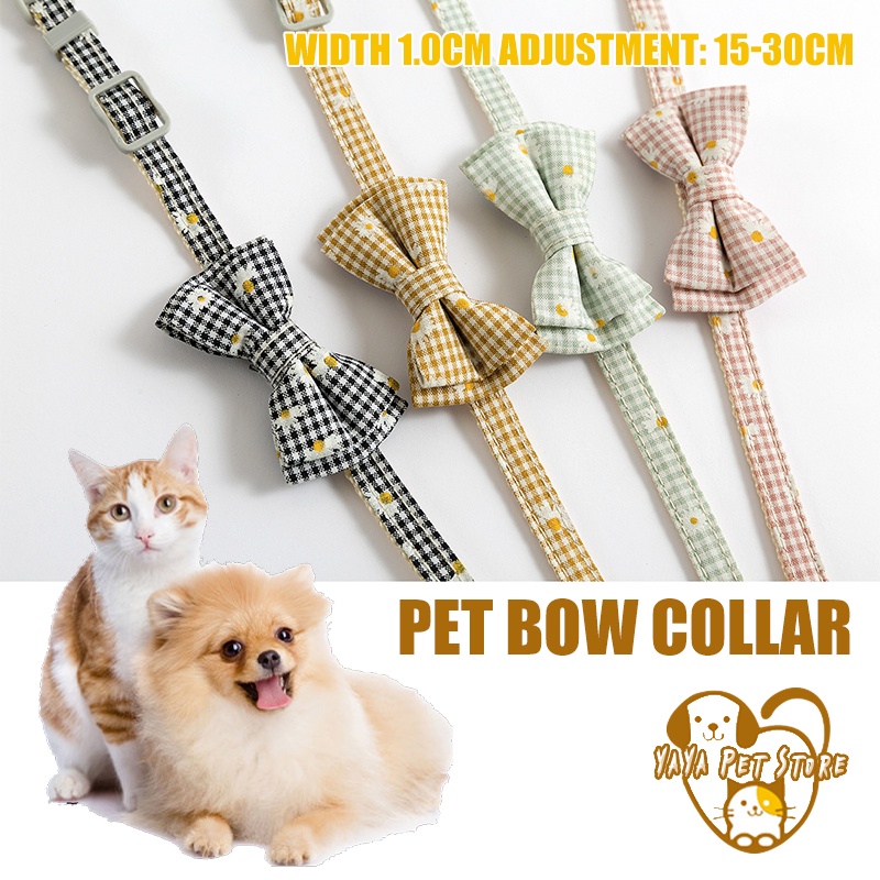 Daisy Bow Collar With Bell Adjustable Cat Puppy Kitten Pet Accessories
