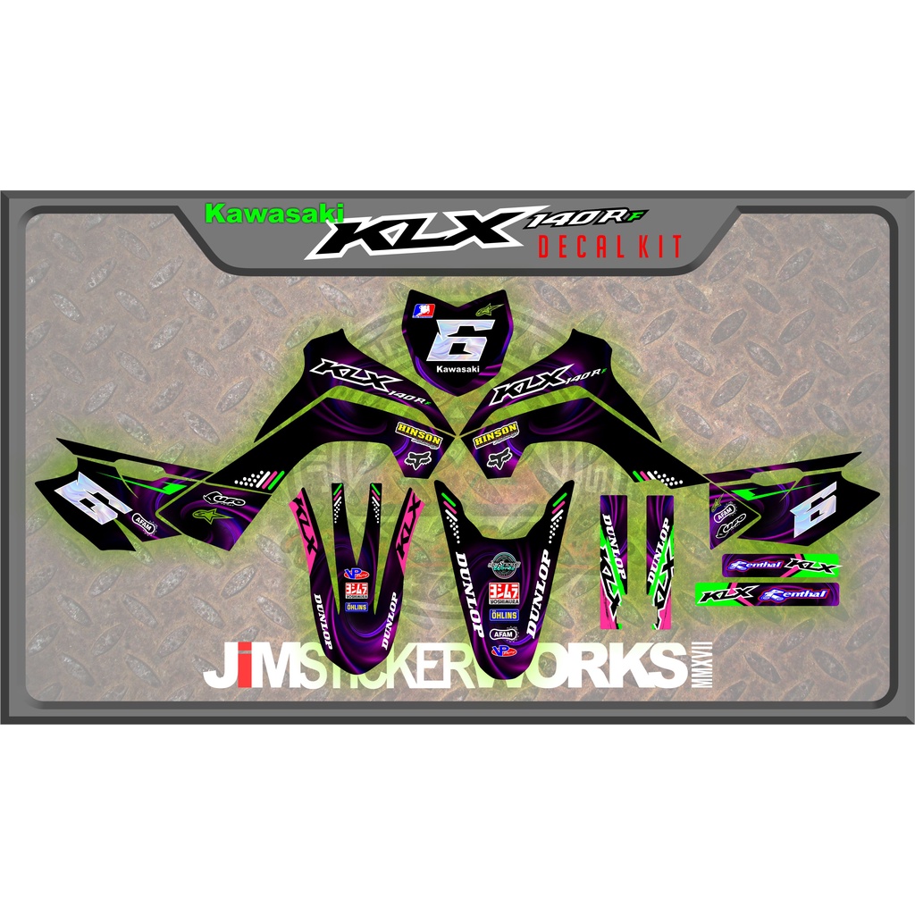 KAWASAKI KLX 140r F/ 140L (FULLY LAMINATED DECAL KIT) Shopee Philippines