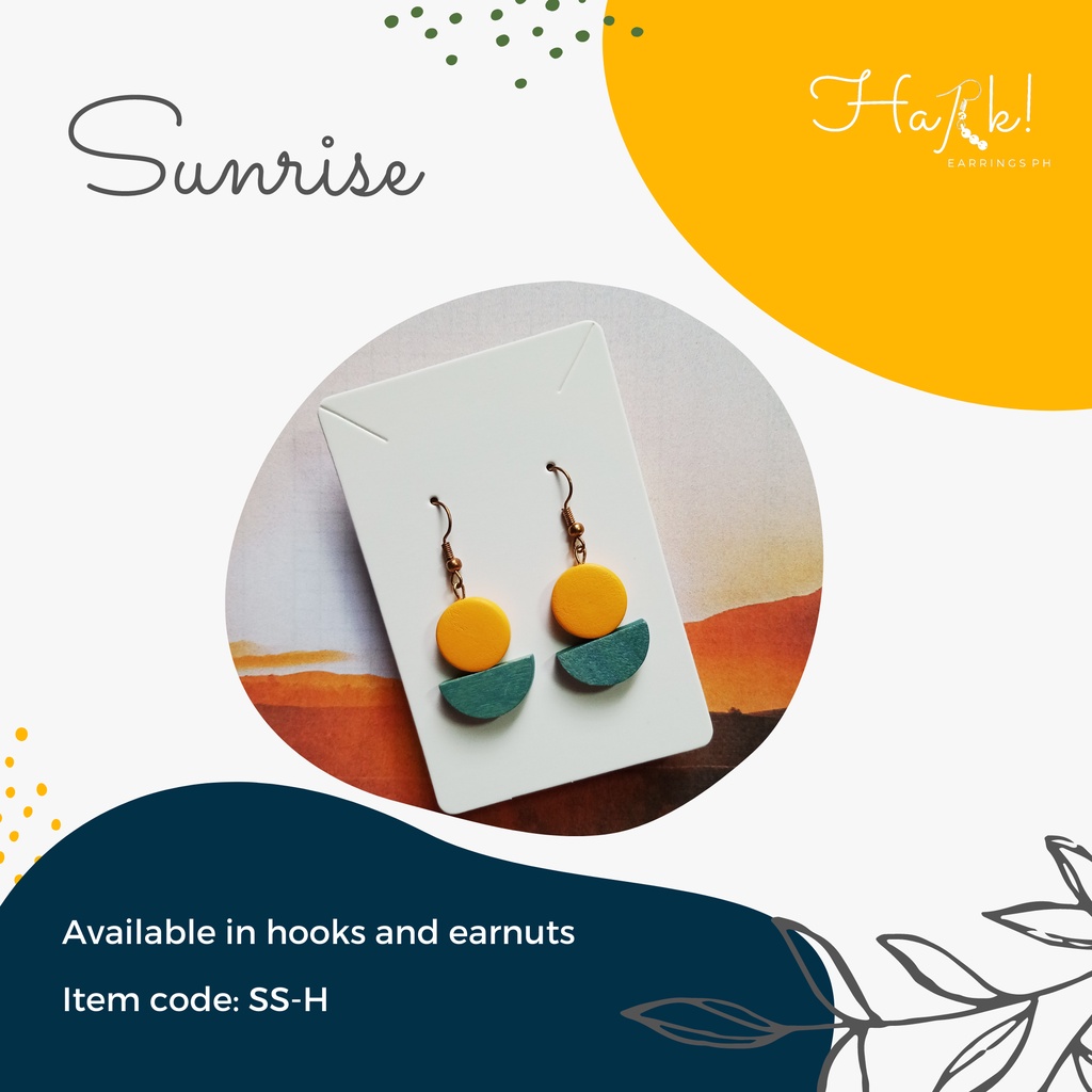 Hark Earrings PH Sunrise Yellow and Blue dangling earrings with