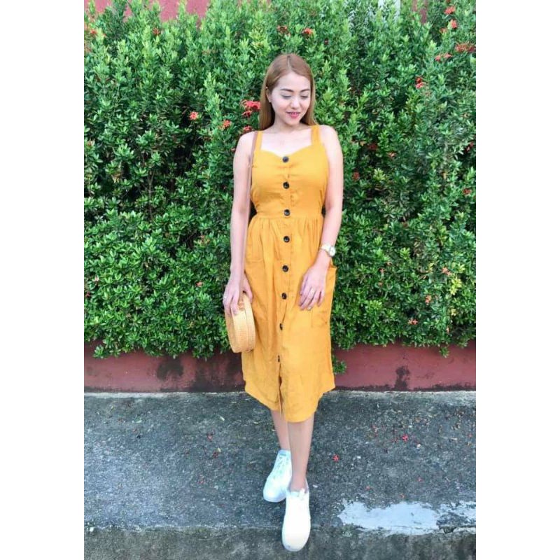 Button down 2025 dress shopee