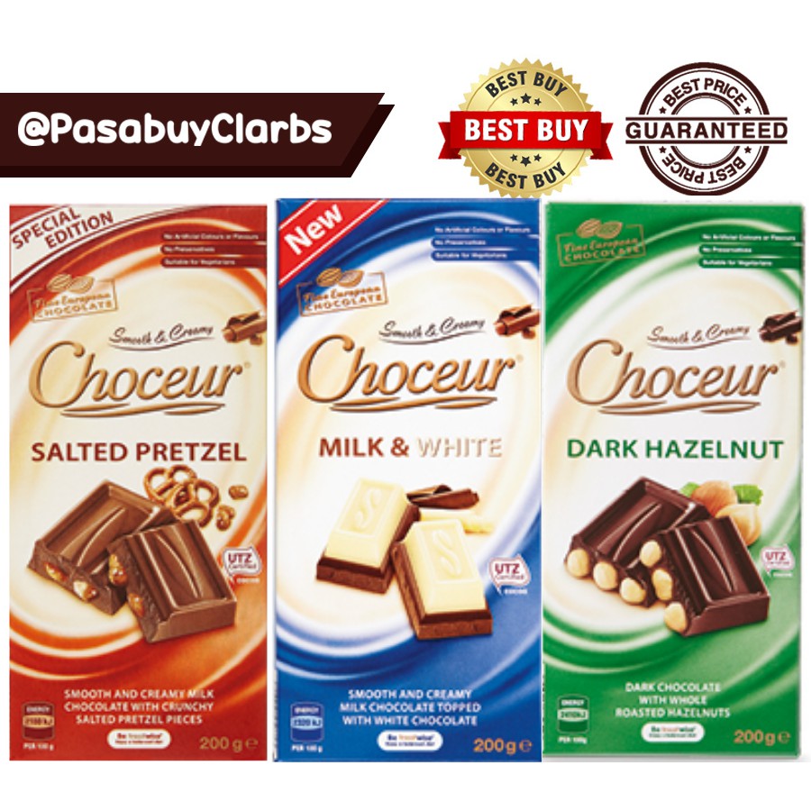 Choceur Chocolate Block 200g/ Milk Chocolate Block / Salted Pretzel