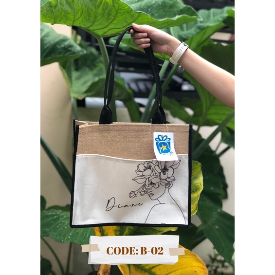 Personalized Abaca Jute Burlap Tote bag Benstar Gifts Shopee