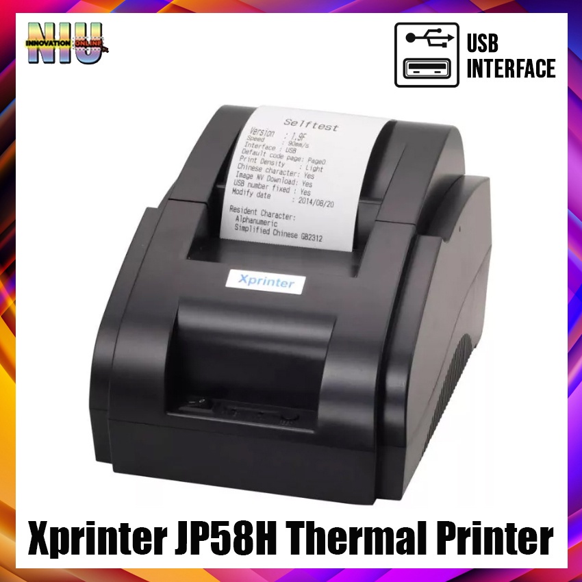 Xprinter USB Interface JP58H Thermal Receipt Printer Print (Black