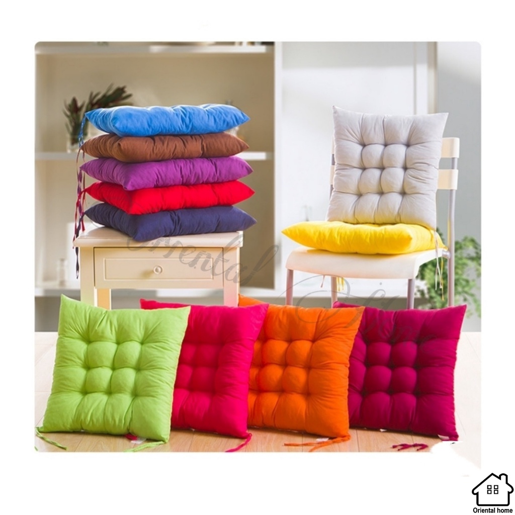 Plain Color Cushion Chairpad With Tie Sofa Pillow Seat For Home ...