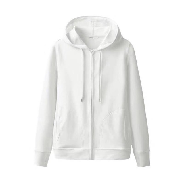 Unisex Plain Hooded Jacket cotton Jacket with Zipper