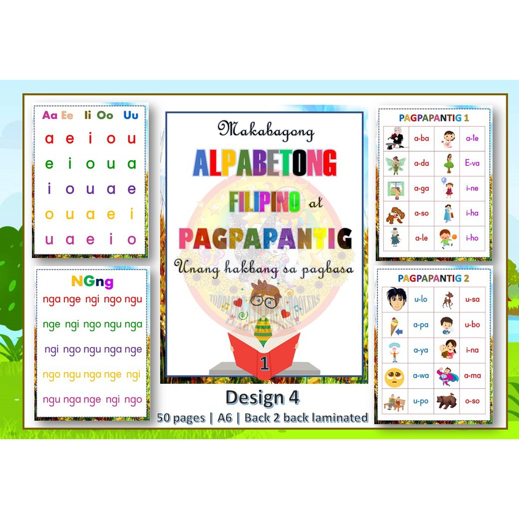 LAMINATED ABAKADA at Pagpapantig Unang hakbang sa pagbasa book | Shopee ...