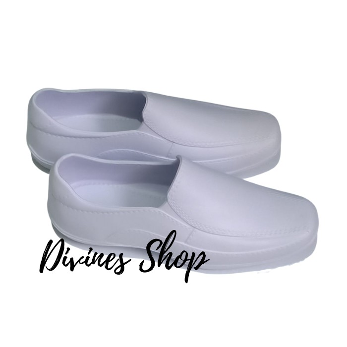 W3 Splasher White Shoes Black Shoes Nurse Rubber Slip On For Her Girls ...