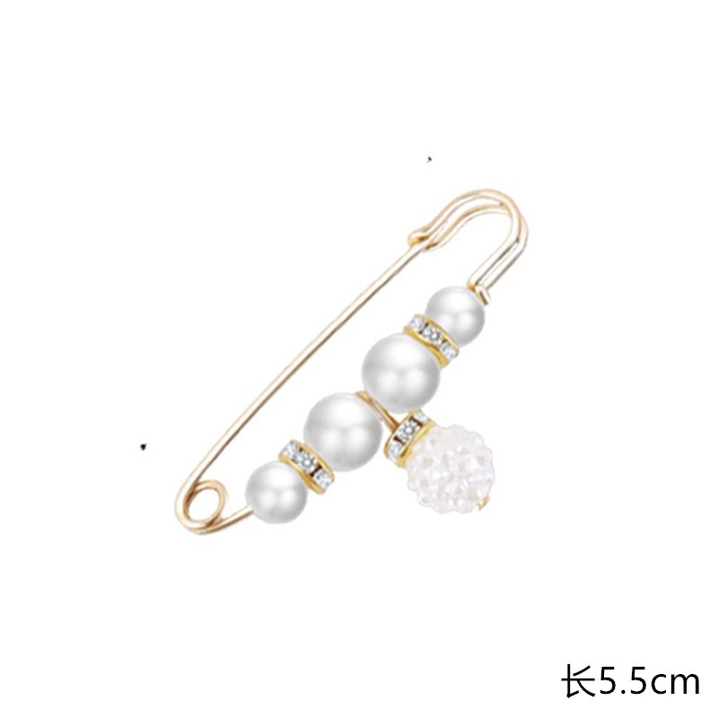 1pc Pearl Brooch Tightening Waistband Pin Opening Bottom Metal Pearl ...