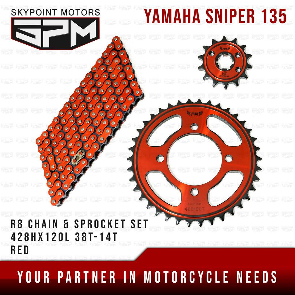 Motorcycle Chain and Sprocket Set for Yamaha Sniper 135 428HX120 38T ...