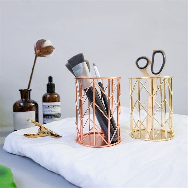 Classy Home Decor Aesthetic Rosegold Office Desk Pen Pencil Organizer