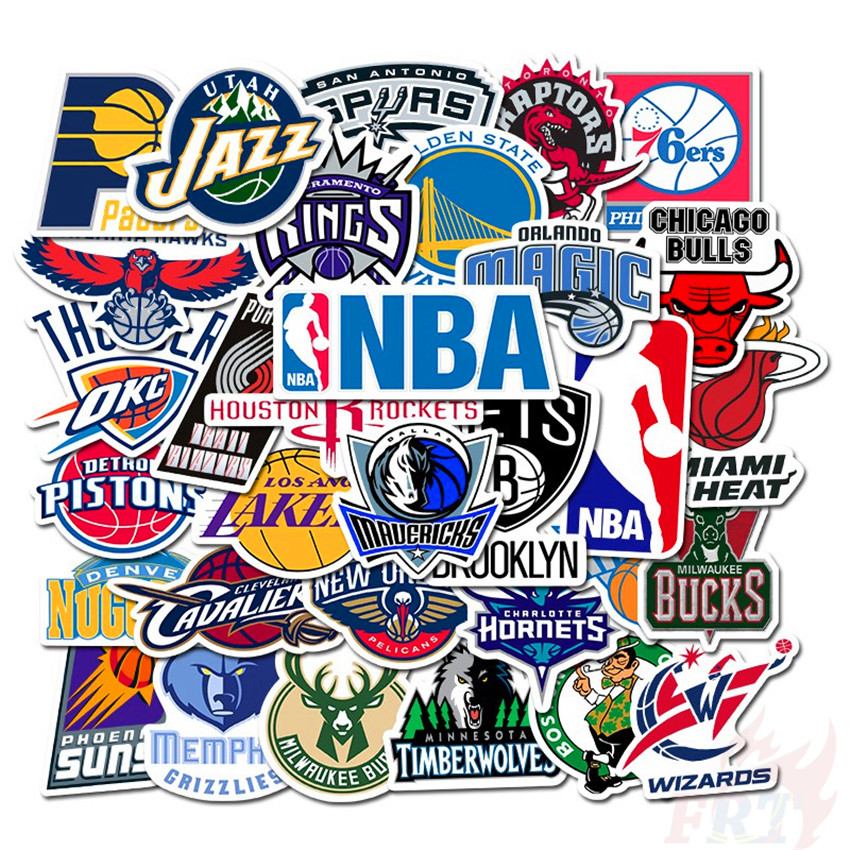 NBA National Basketball Association Team Logo Stickers Set of 30 Teams 4 X  3 Size