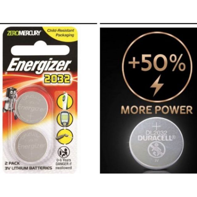 Duracell 2032 3V Lithium Coin Watch Battery CR2032 DL2032 2Pack 