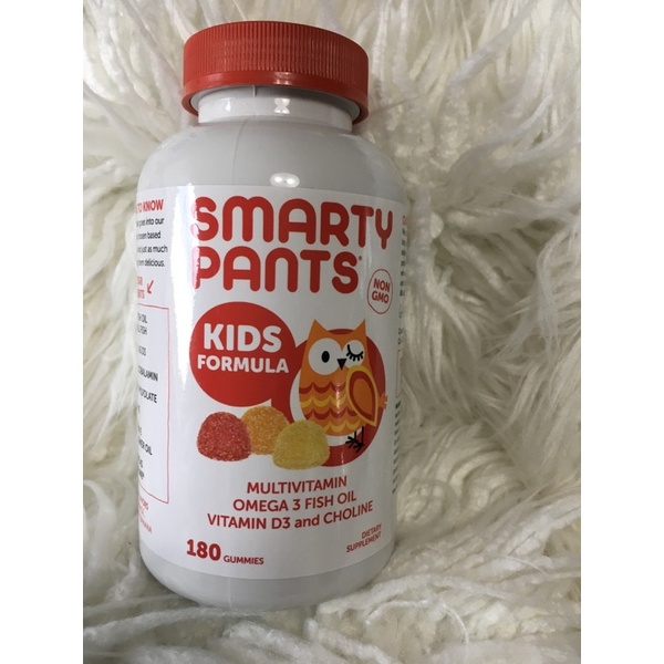 Smarty Pants Multivitamins Omega 3 fish Oil Vitamin D3 and Choline.(180