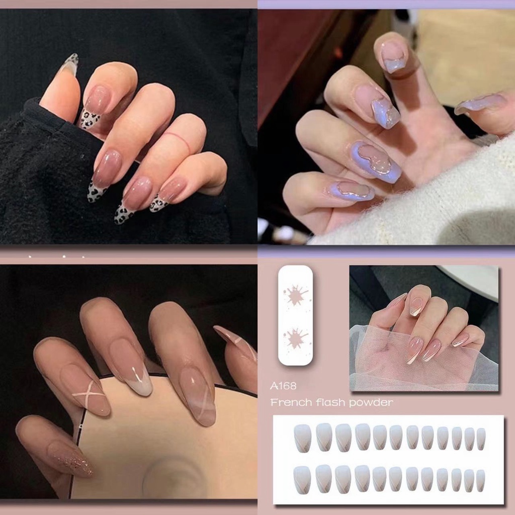 Removable Fake Nail Patch Finished Bridal Dance Nail Art Patch CM Shopee Philippines