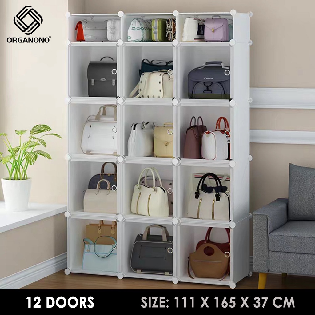 Organono DIY 9 12 Doors Clear Multipurpose Bag Cabinet Storage Display Organizer Home Space Saver Shopee Philippines