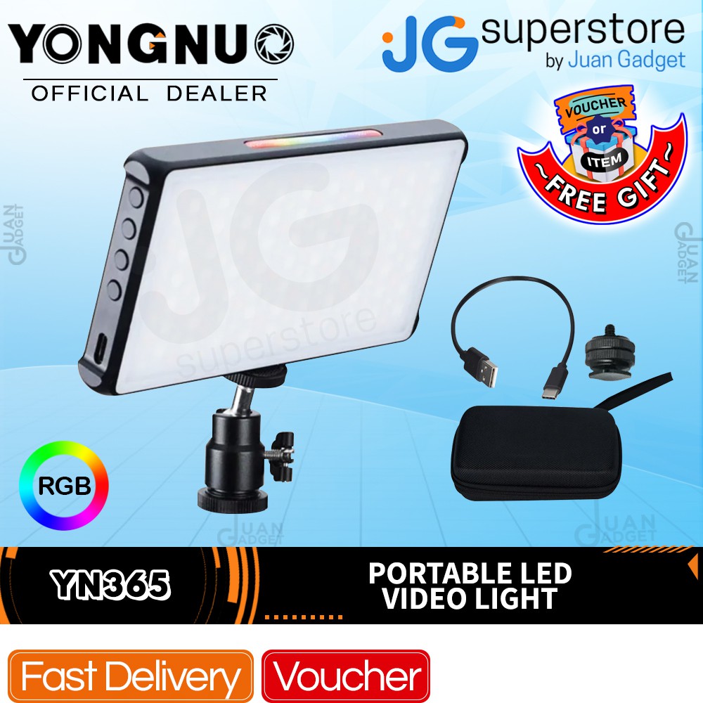 Yongnuo YN365 On-Camera RGB LED Light 2500 to 8500K with Built in ...