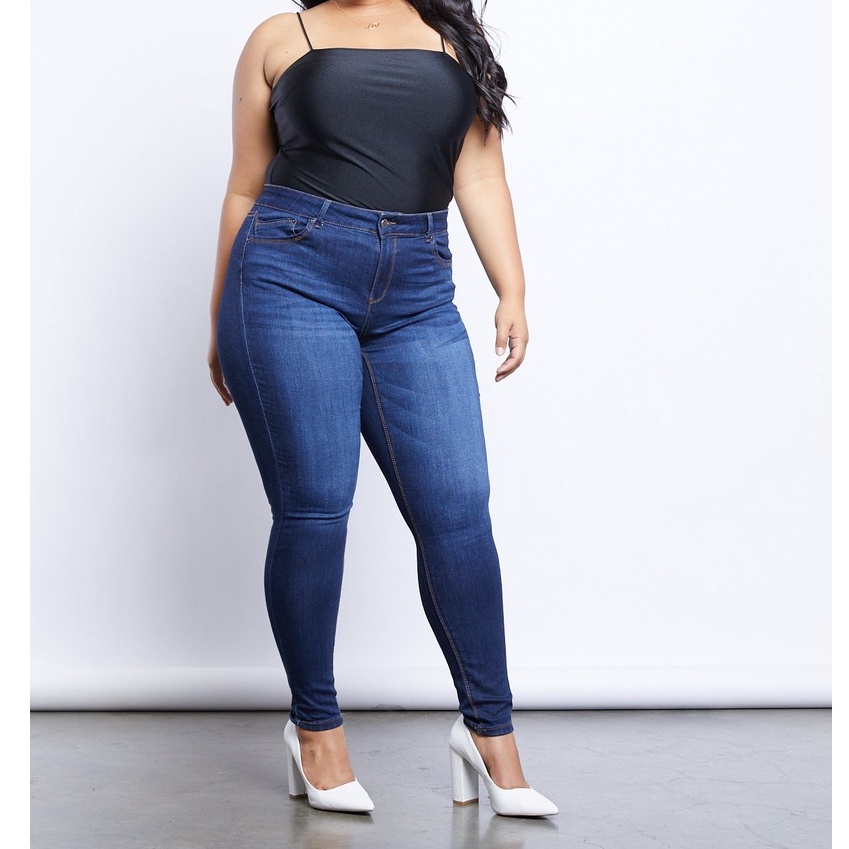 PLUS SIZE 344 MID WAIST Denim Jeans STRETCHABLE Good quality Shopee