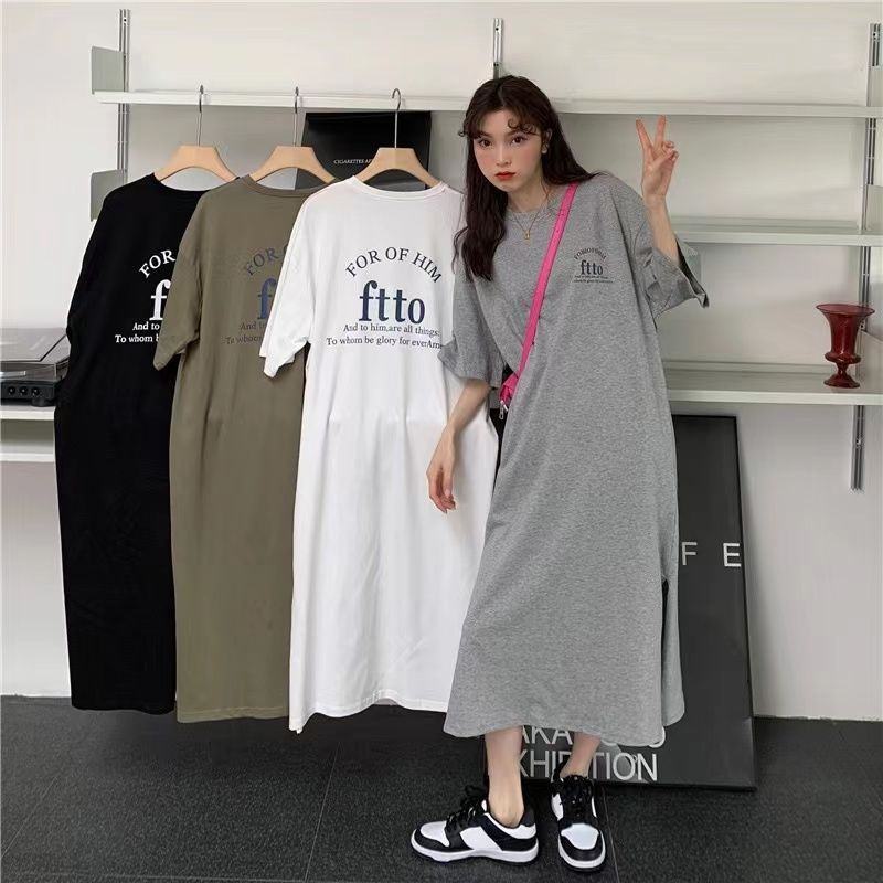 Knee length t shirt dress best sale