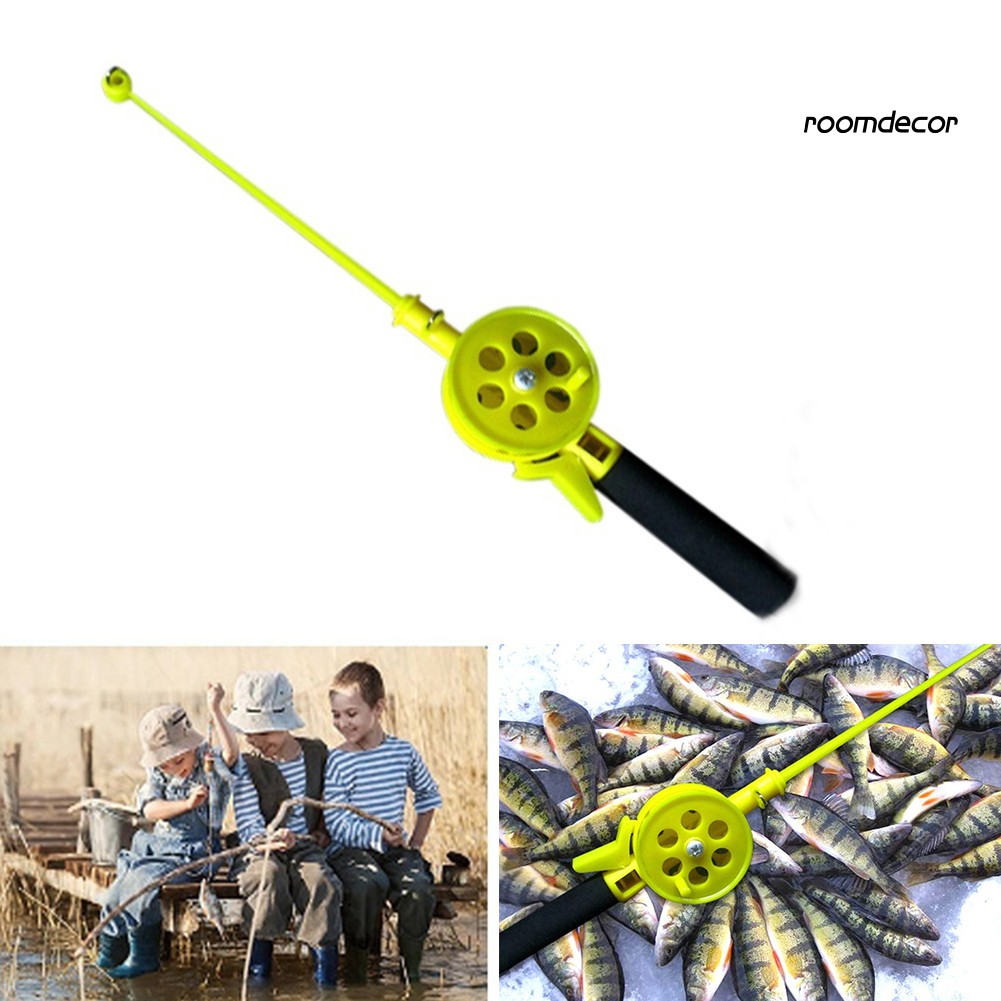 RM_Outdoor Kids Portable Ice Fishing Rod Plastic Pole With Reels