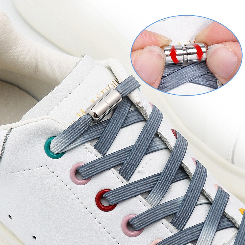 No Tie Shoelaces Elastic Suitable For All Shoes Flat Shoe Laces Round
