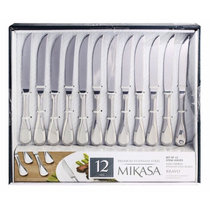 Mikasa Set of 12 Steak Knives Stainless steel Blades Shopee Philippines